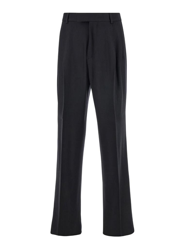 Ameri　BELT WAIST PANTS AMIRI Black Pants With Belt Loops And Front Pences In Wool