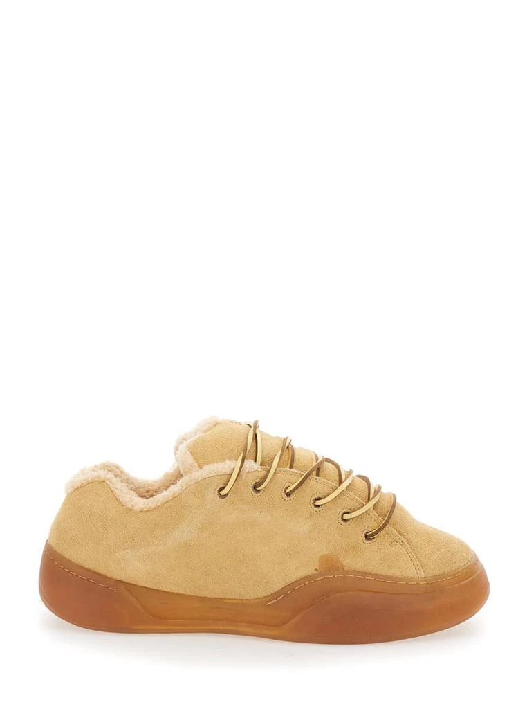 ERL 'Vamp Skate' Brown Low Top Sneakers With Contrasting Sole In Suede Man 1