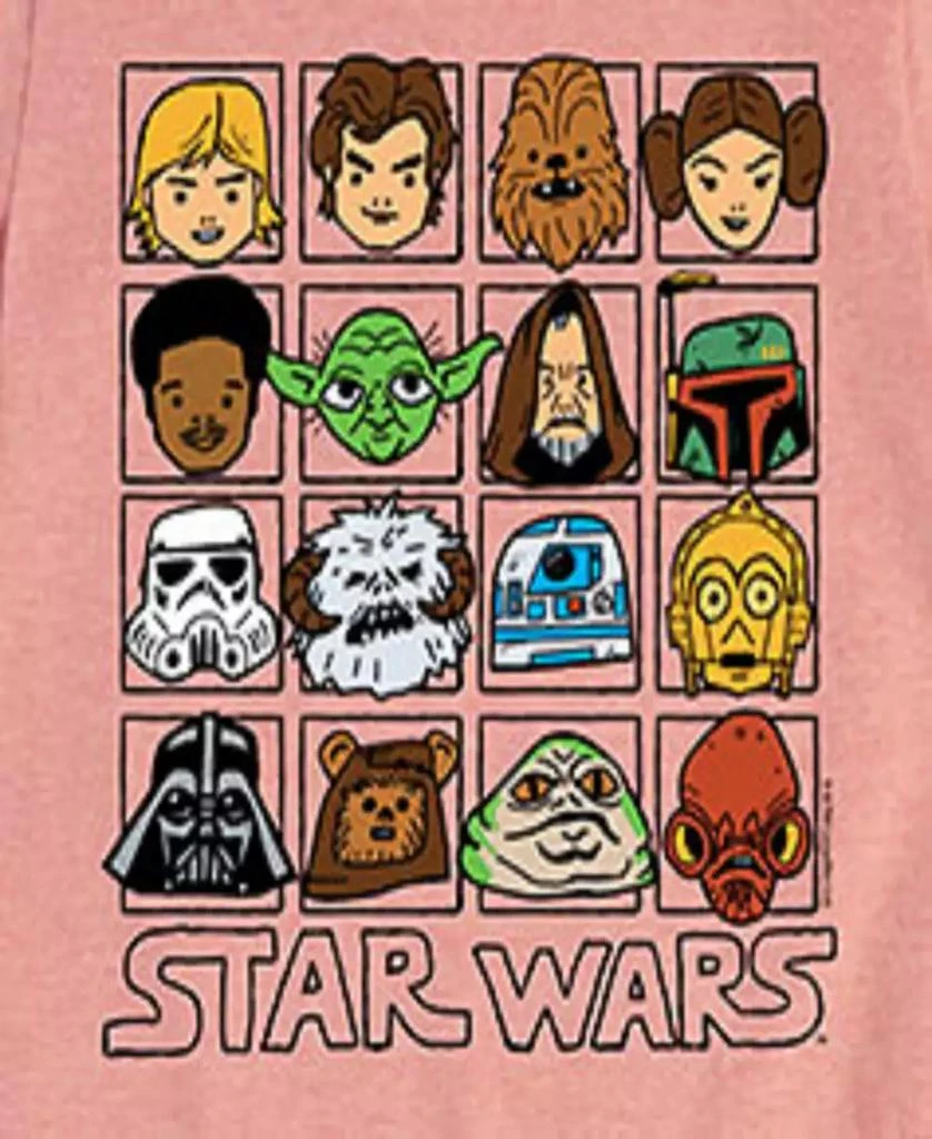 Star Wars Big Girls Characters Grid Short Sleeve Tee 3