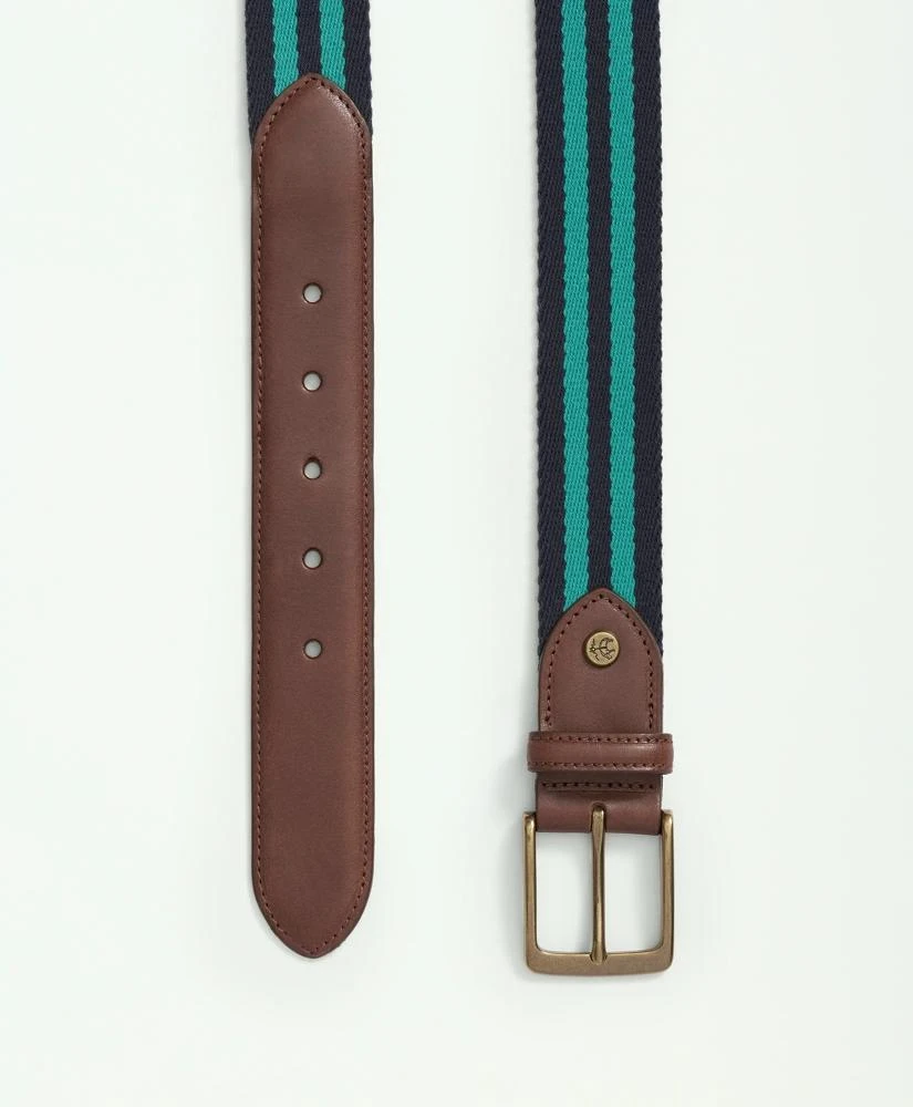 Brooks Brothers Webbed Cotton Belt With Brass-Tone Buckle 3
