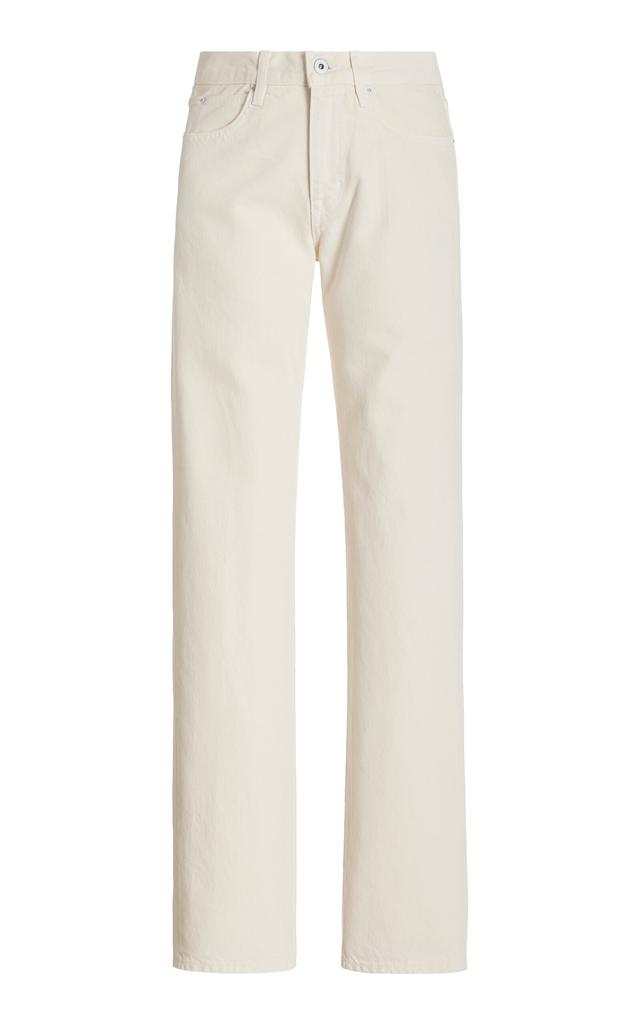 SLVRLAKE SLVRLAKE - Sophie Rigid Mid-Rise Long Straight-Leg Jeans - White - 26 - Moda Operandi