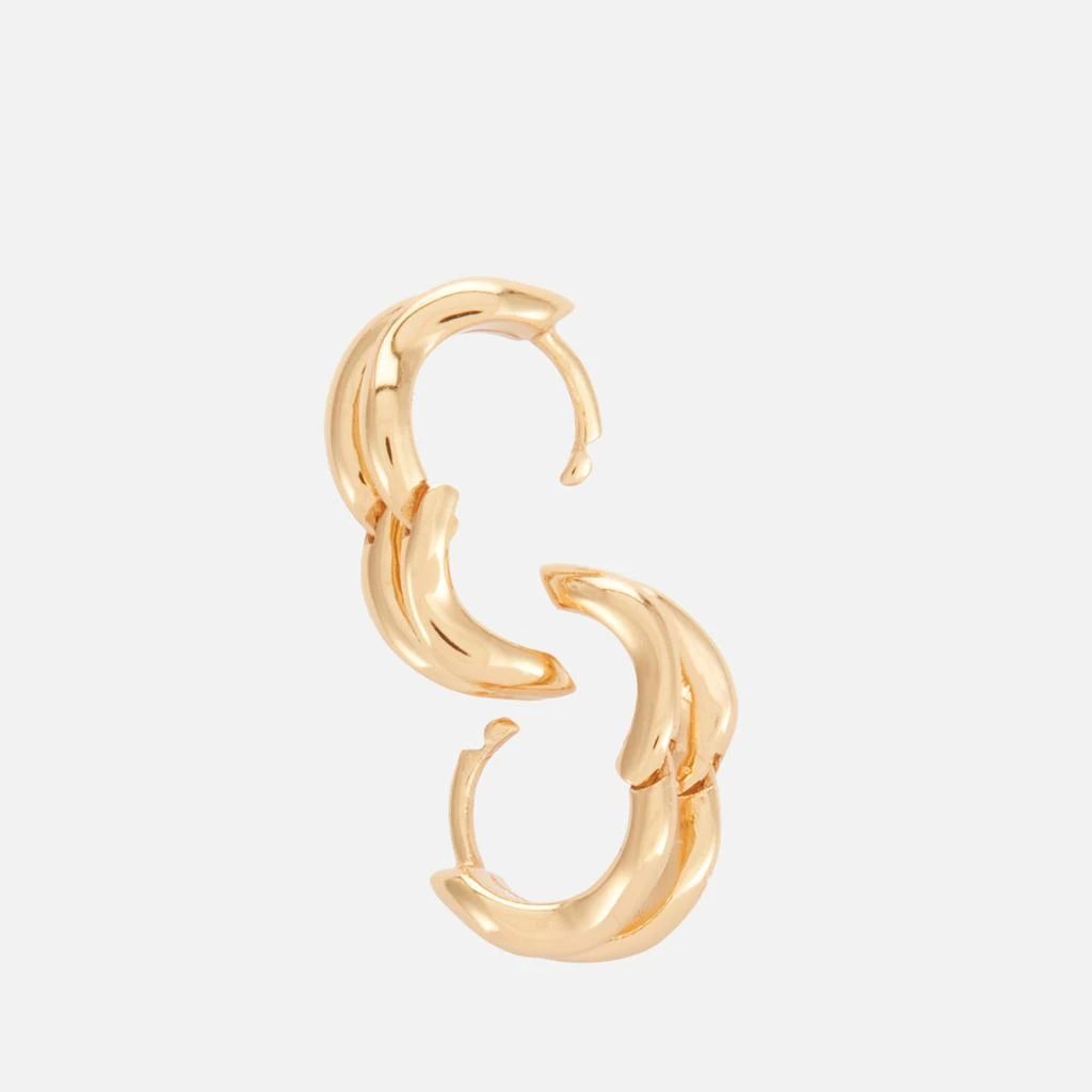 ASTRID & MIYU Molten Gold-Plated Duo Huggie Earrings 3