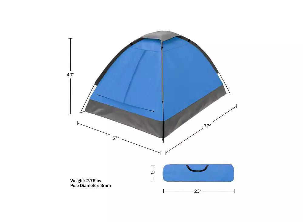 Wakeman Outdoors 2 Person Camping Tent, Blue