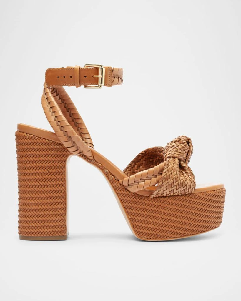 Schutz Khari Knotted Leather Ankle-Strap Platform Sandals 1