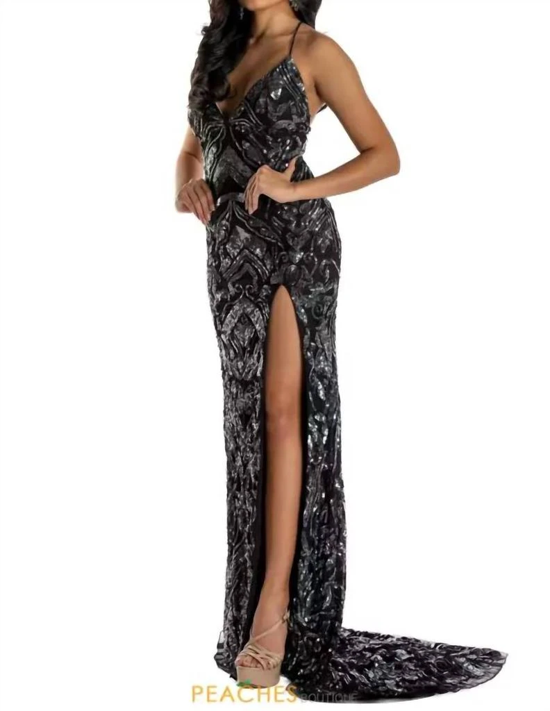 Jasz Couture Jasz Couture - V-neck Long Gown