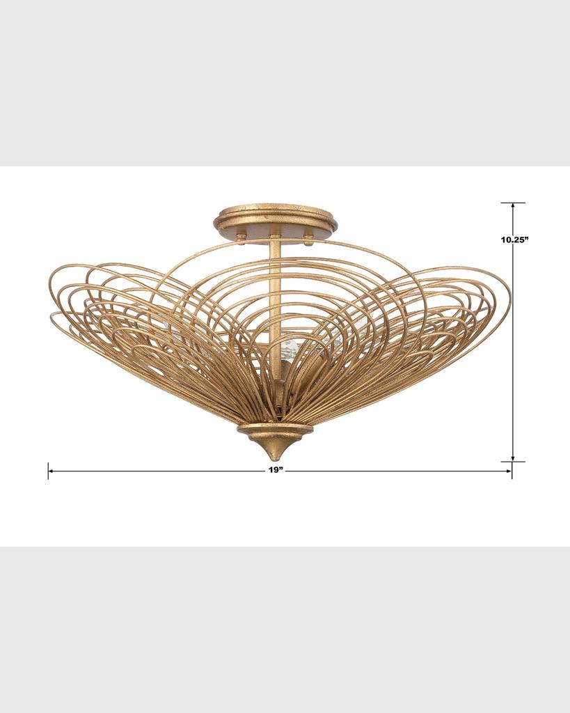 Crystorama Doral 3-Light Semi-Flush Mount