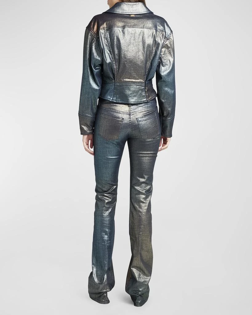 Alberta Ferretti Denim Effect Bootcut Trousers 4