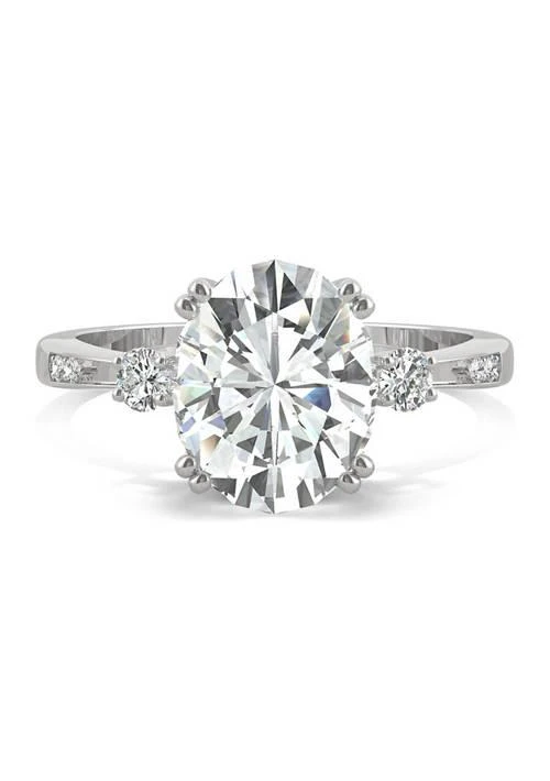 Charles 
Colvard 3.14 ct. t.w. Moissanite Oval Engagement Ring in 14K White Gold 4