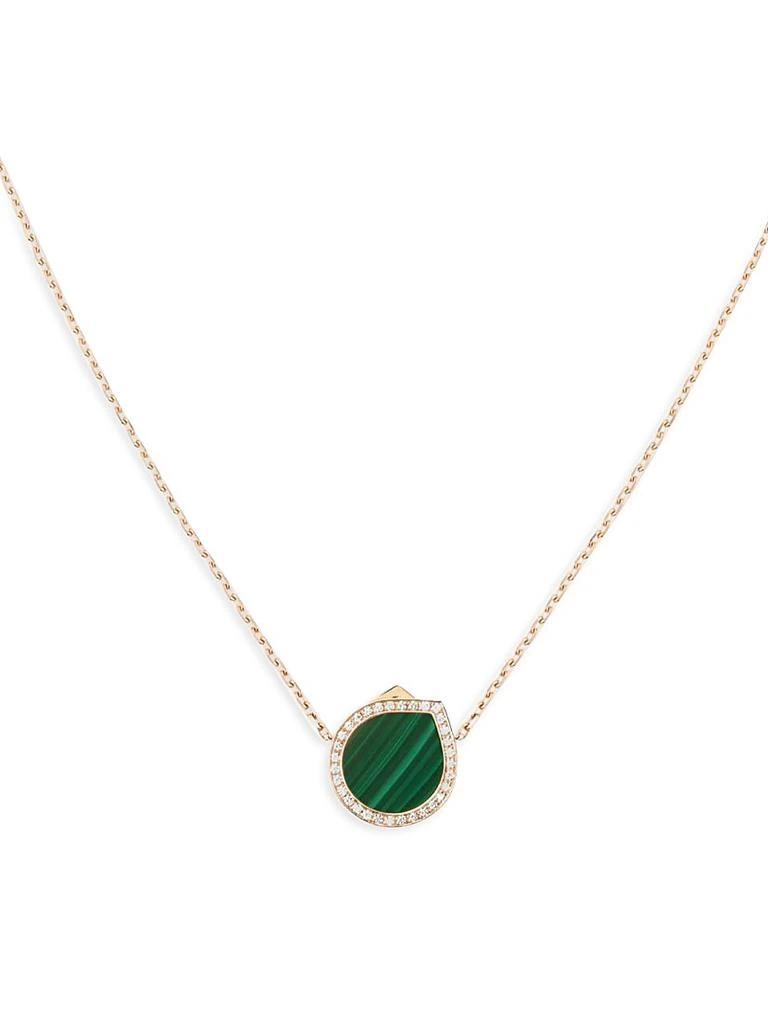 Repossi Antifer 18K Rose Gold, Malachite 
0.18 TCW Diamond Pendant Necklace 1