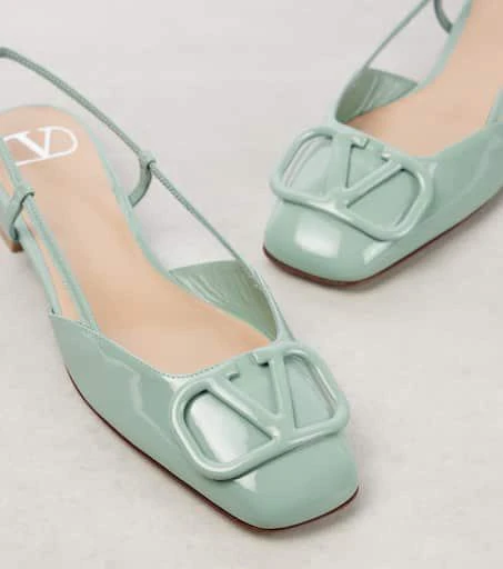 Valentino VLogo Signature leather slingback flats 5