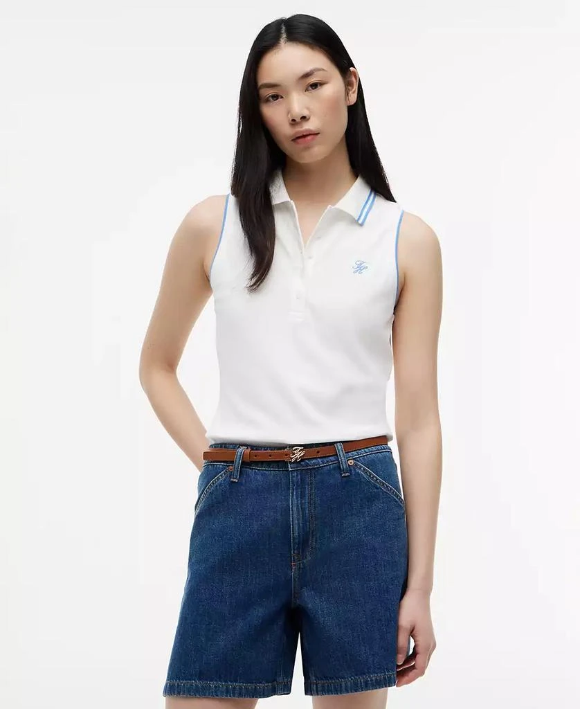 Tommy Hilfiger Women's Sleeveless Script Polo T-Shirt