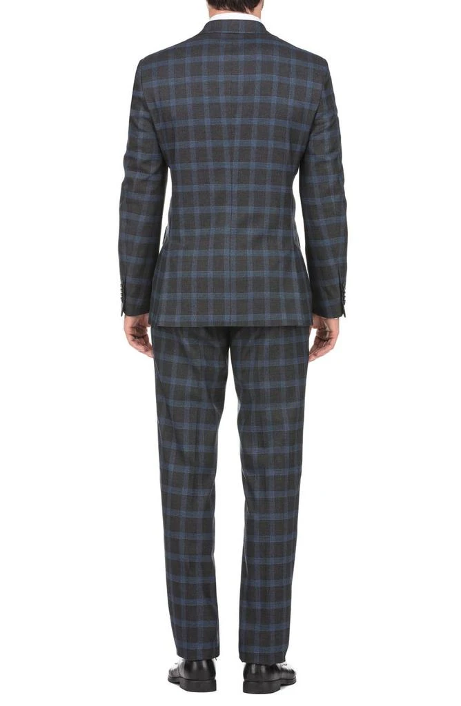 English Laundry Plaid Two Button Notch Lapel Trim Fit Suit 2