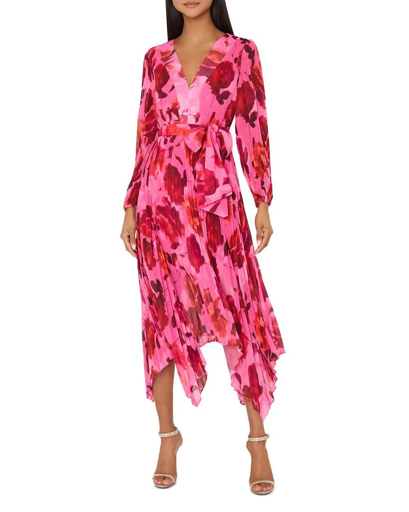 Milly Liora Blurred Blossom Pleated Dress 1