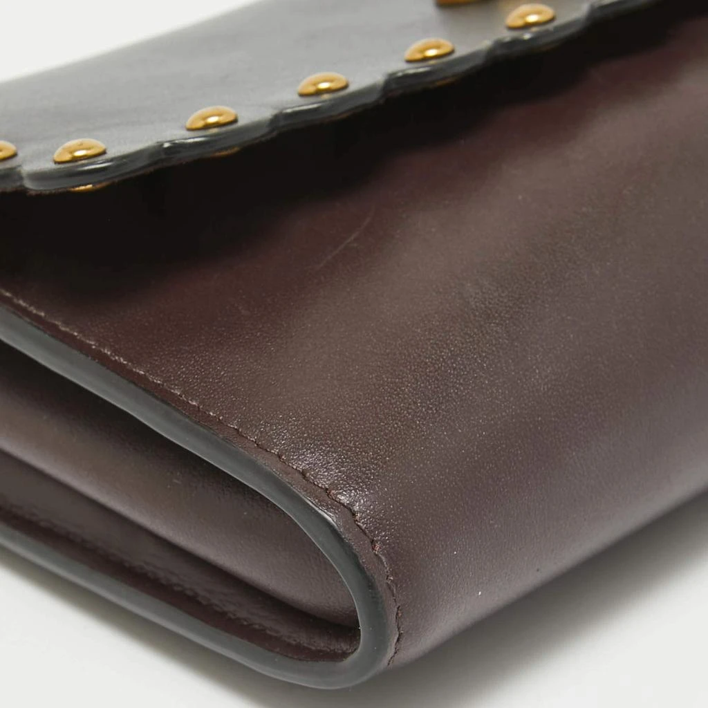 Coach Coach Black/Burgundy Leather Scallop Studded Marlow Crossbody Bag 12