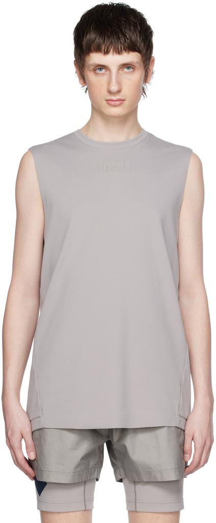 TEMPLA Gray Cross Back Tank Top