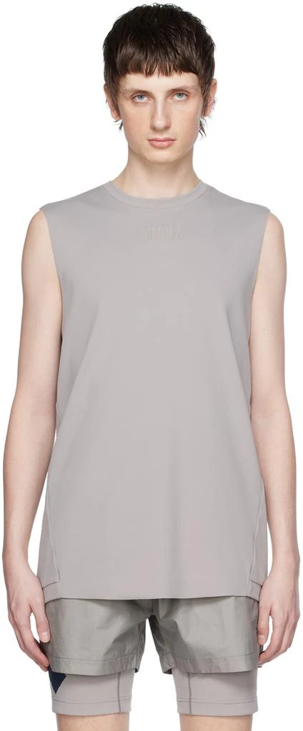 TEMPLA Gray Cross Back Tank Top 1