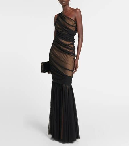 Norma Kamali Diana ruched fishtail gown 2