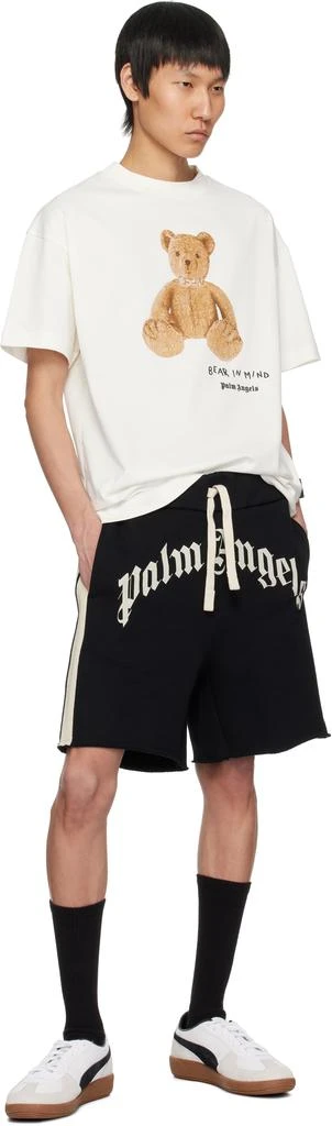 Palm Angels Black Curved Logo Track Shorts 4
