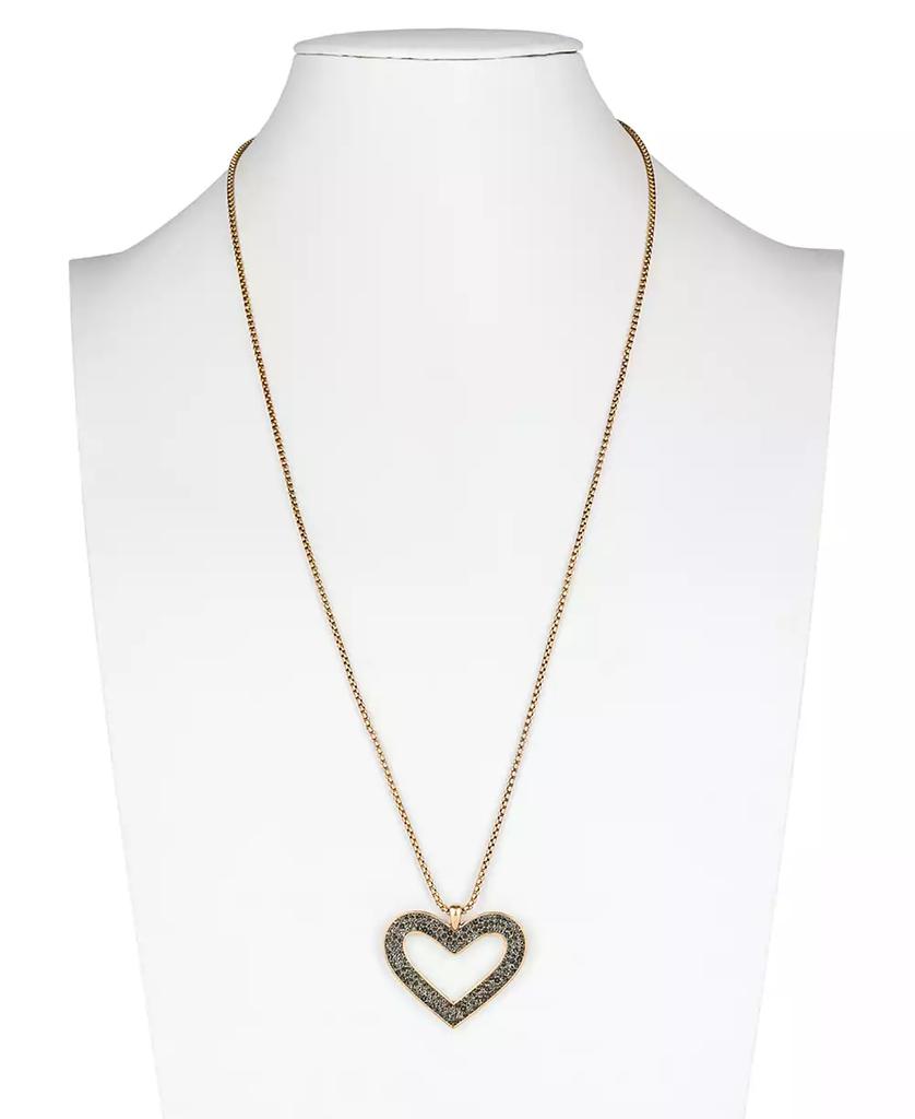 Patricia Nash Gold-Tone Pavé & Heart Pendant Necklace, 30" + 3" extender