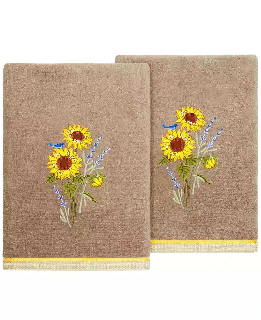 Linum Home Textiles Turkish Cotton Girasol Embellished 2-Pc. Bath Towel Set 1
