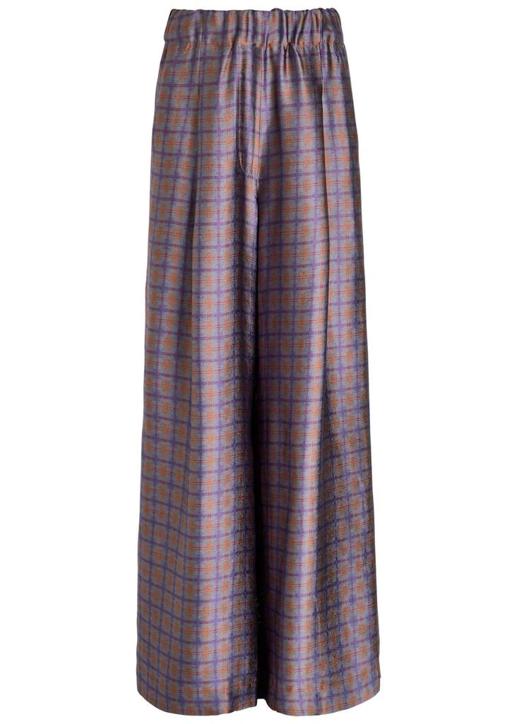 Pila checked-jacquard woven trousers