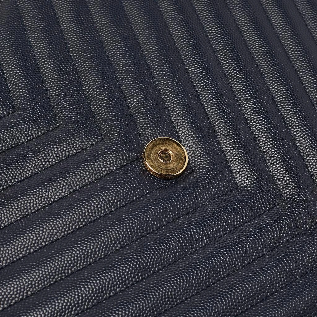 Yves Saint Laurent Saint Laurent Navy Blue Matelassé Leather Large Monogram Shoulder Bag 9