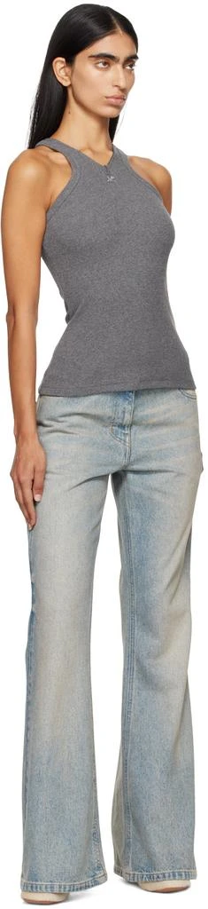 Courrèges Gray Criss Cross 90's Tank Top 4