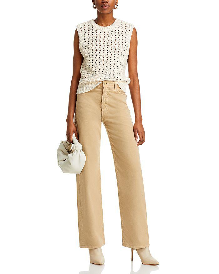 MOTHER The Dodger Sneak High Rise Wide Leg Jeans in Taos Taupe