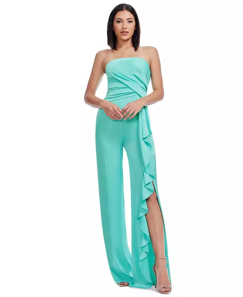 Dress The Population Women's Shawn Ruffled Side-Slit Jumpsuit 1