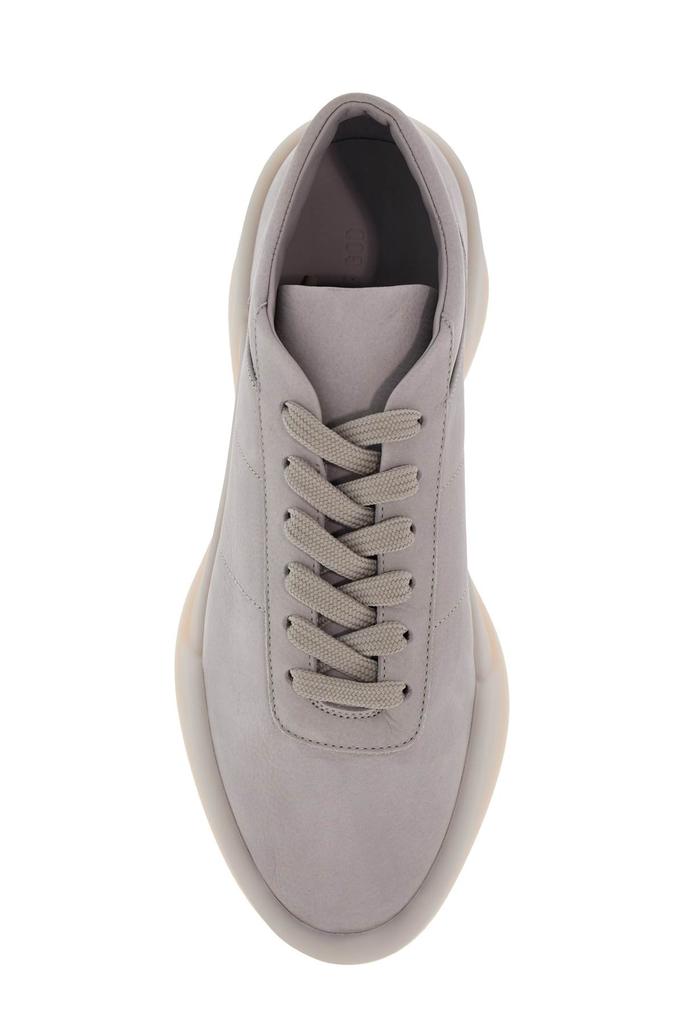 Fear of god low top sneakers aerobic light gray leather with velcro closure