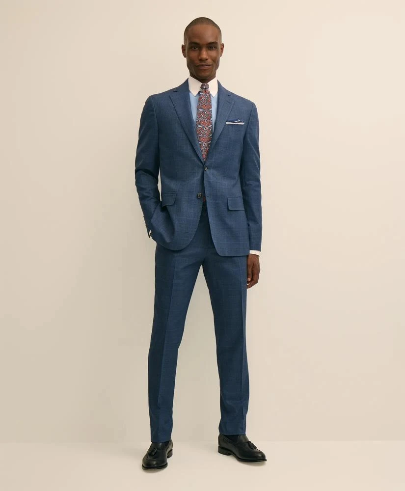 Brooks Brothers Brooks Brothers Explorer Collection Slim Fit Wool Overcheck Suit Pants