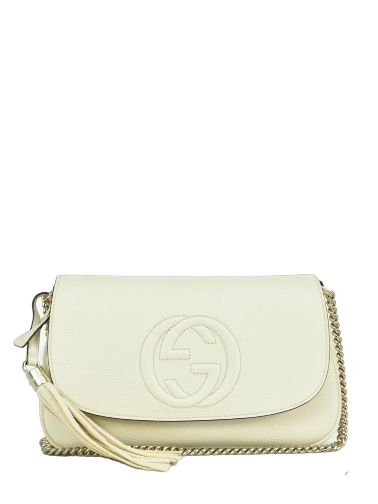 Gucci Gucci Soho Bag White Women Logo Leather Cellarius Model 536224 A7M0G 9522