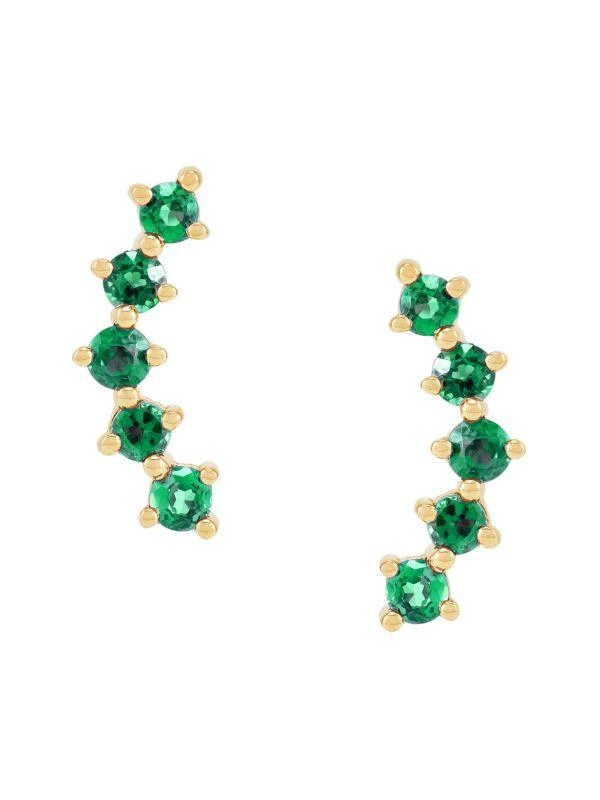 Saks Fifth Avenue 14K Yellow Gold & Emerald Leaf Drop Earrings 1
