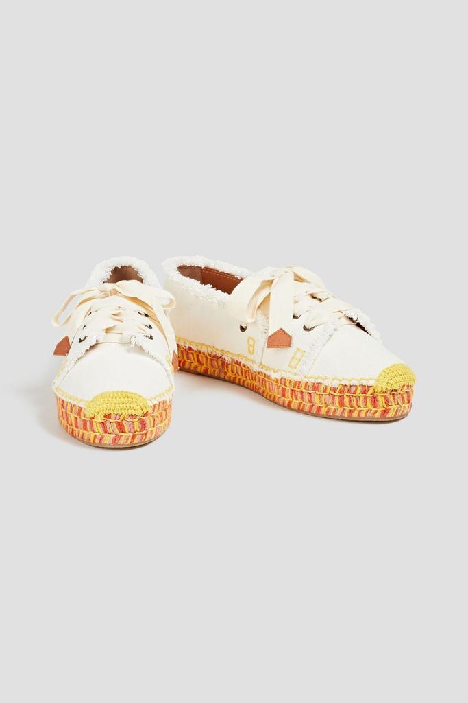 Zimmermann Lace-up canvas platform espadrilles