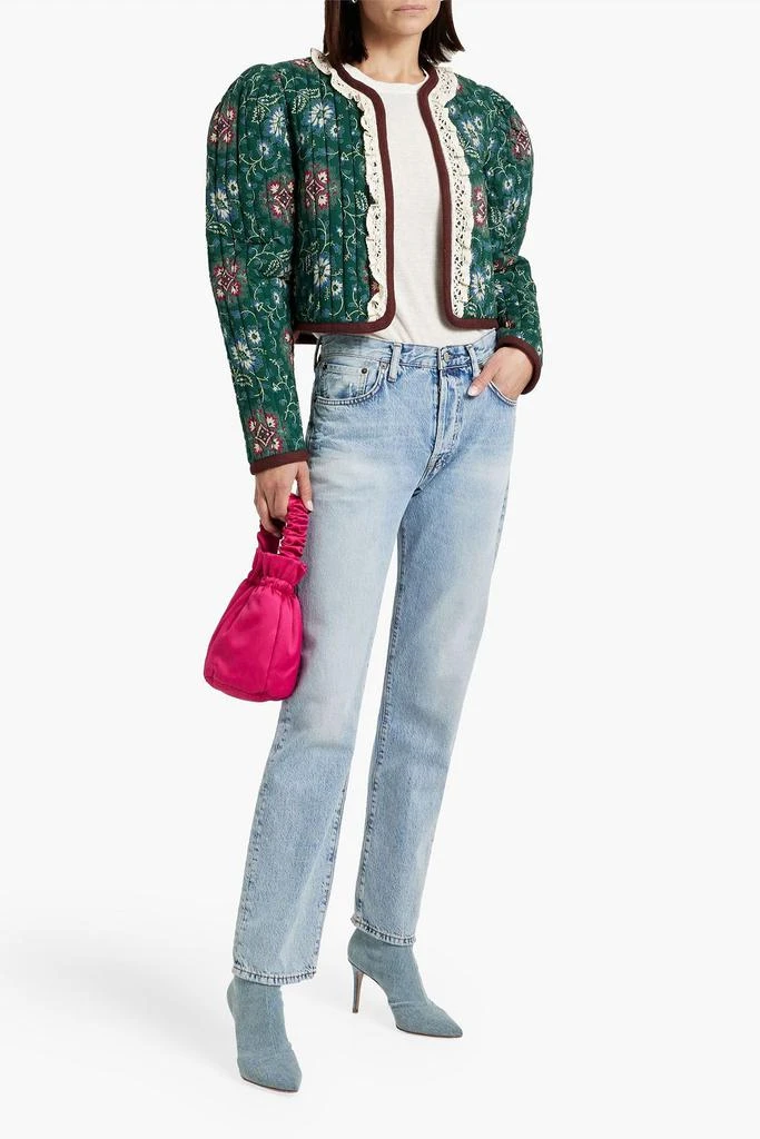 Sea Robina cropped quilted printed cotton jacket 2