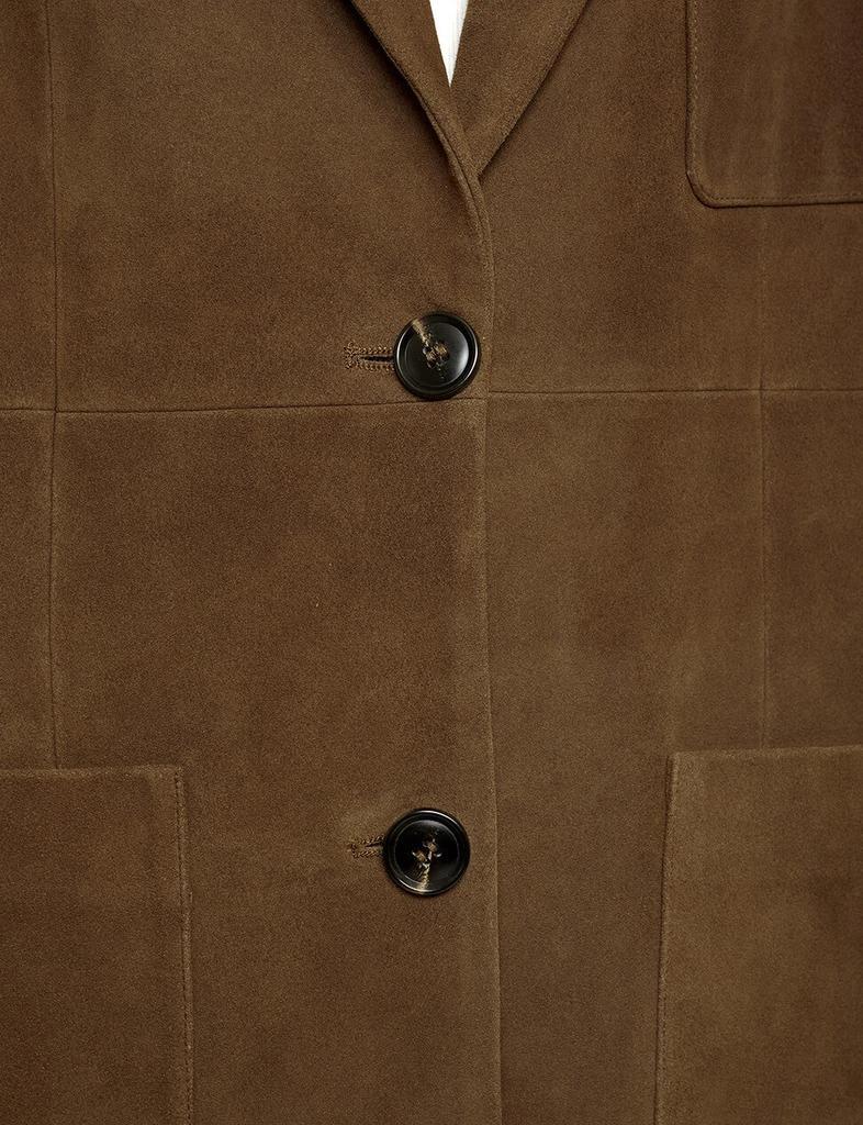 Pixie Market Brown Genuine-Leather Suede Blazer 6