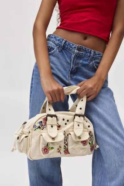BDG BDG Embroidered Denim Duffle Shoulder Bag