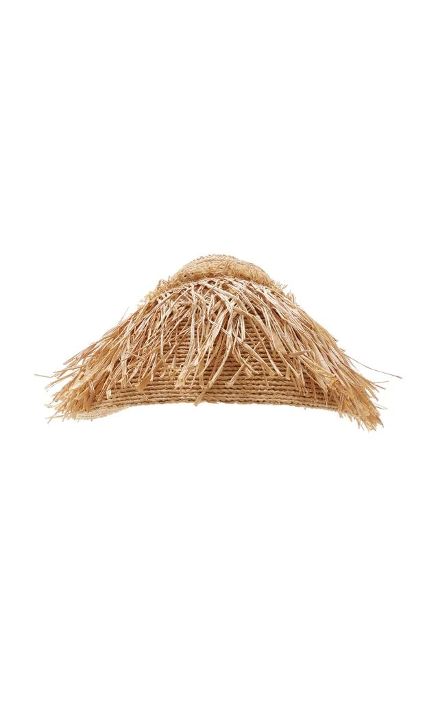 Lola Hats Lola Hats - Exclusive Fringed Raffia Visor - Neutral - S - Moda Operandi 1