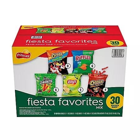 Frito Lay Frito-Lay Fiesta Favorites Mix, Variety Pack Chips & Snacks, 30 pk.