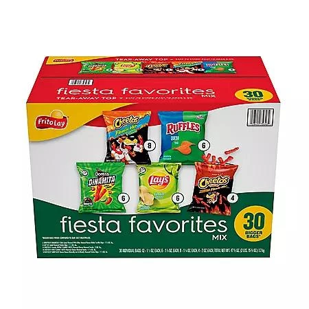 Frito Lay Frito-Lay Fiesta Favorites Mix, Variety Pack Chips & Snacks, 30 pk. 1