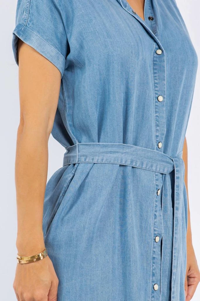 PAPARAZZI Paparazzi - Tencel Denim Short Sleeve Shirt Dress With Belt 5