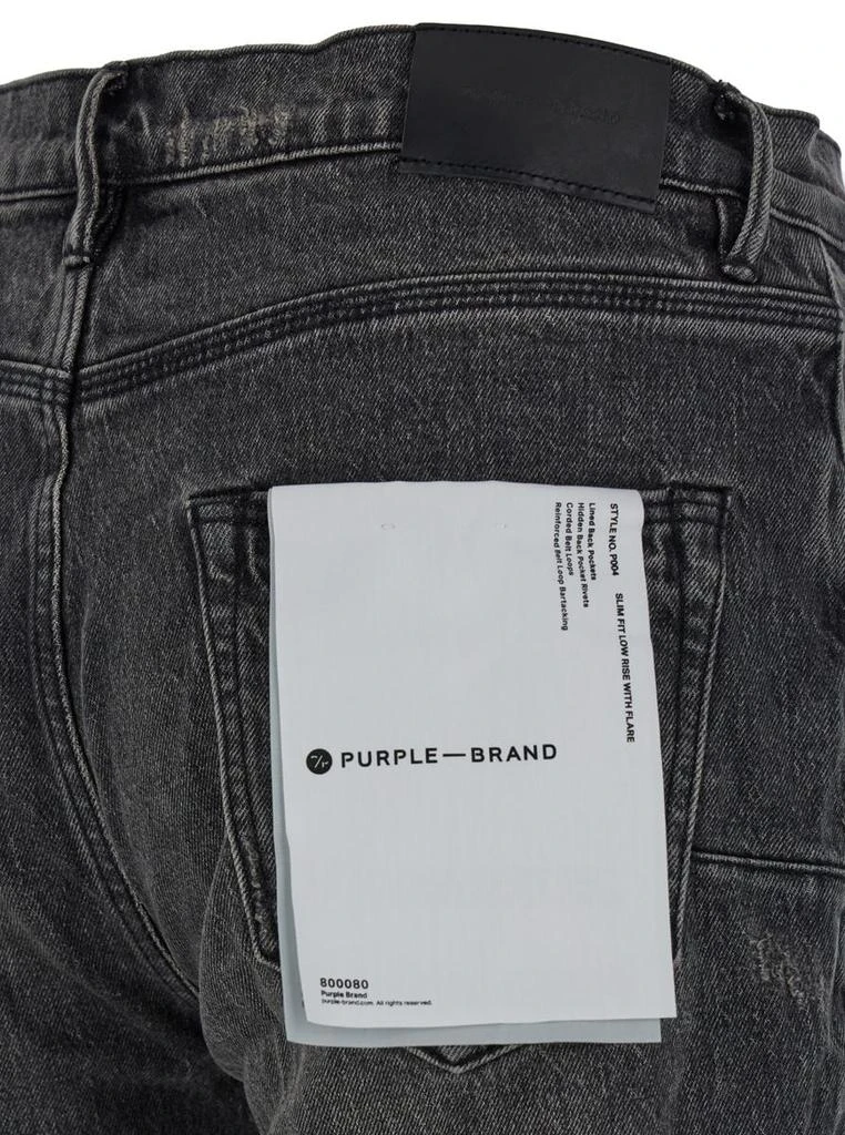 Purple Brand Black Flared Jeans With Crinkled Effect In Stretch Cotton Denim Man 3