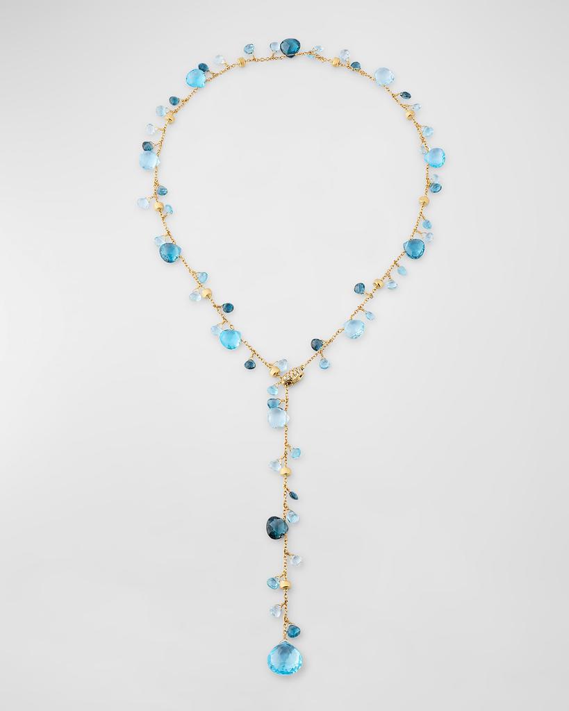 Marco Bicego 18K Yellow Gold Y Drop Necklace with Mixed Topaz and Diamonds