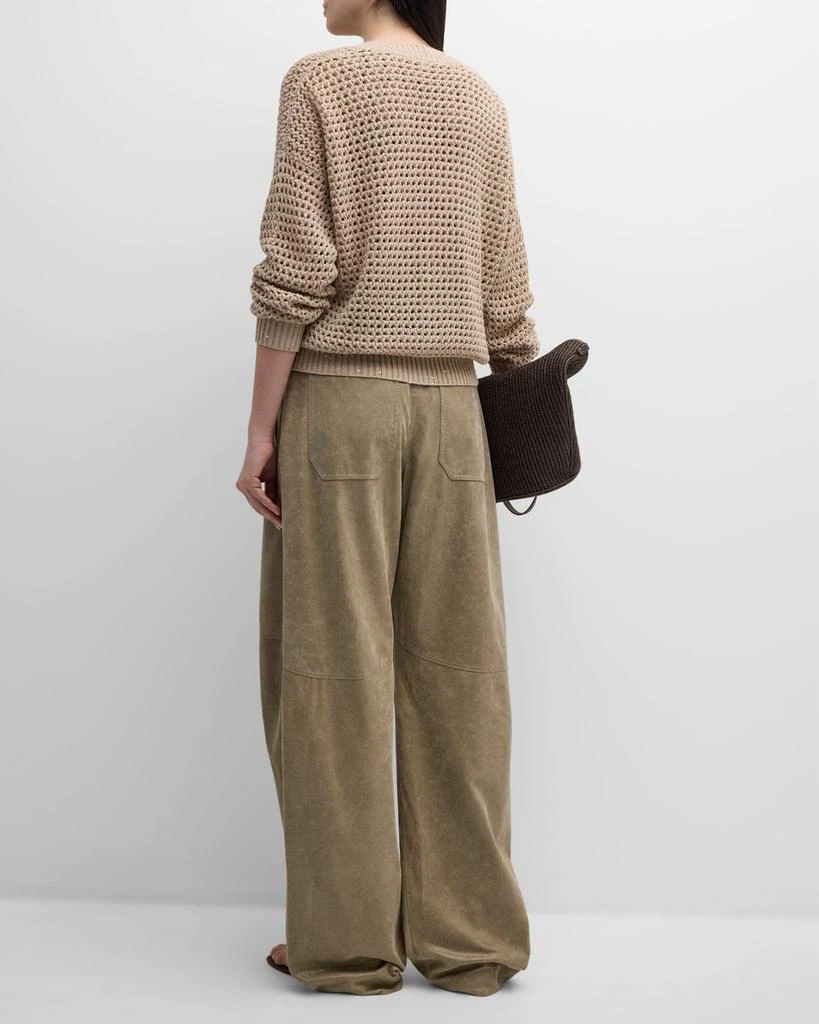 Brunello Cucinelli Open-Knit Tank Top with Sequin Detail 4