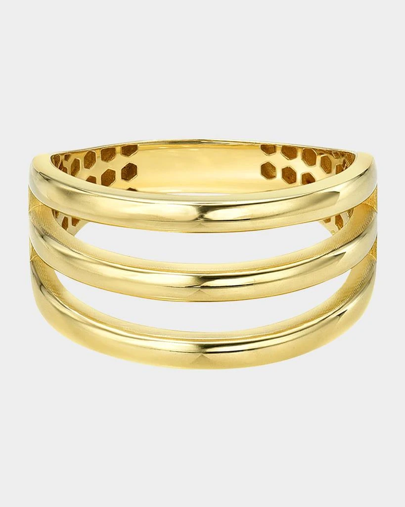 Zoe Lev 14K Yellow Gold Triple Row Ring, Size 7