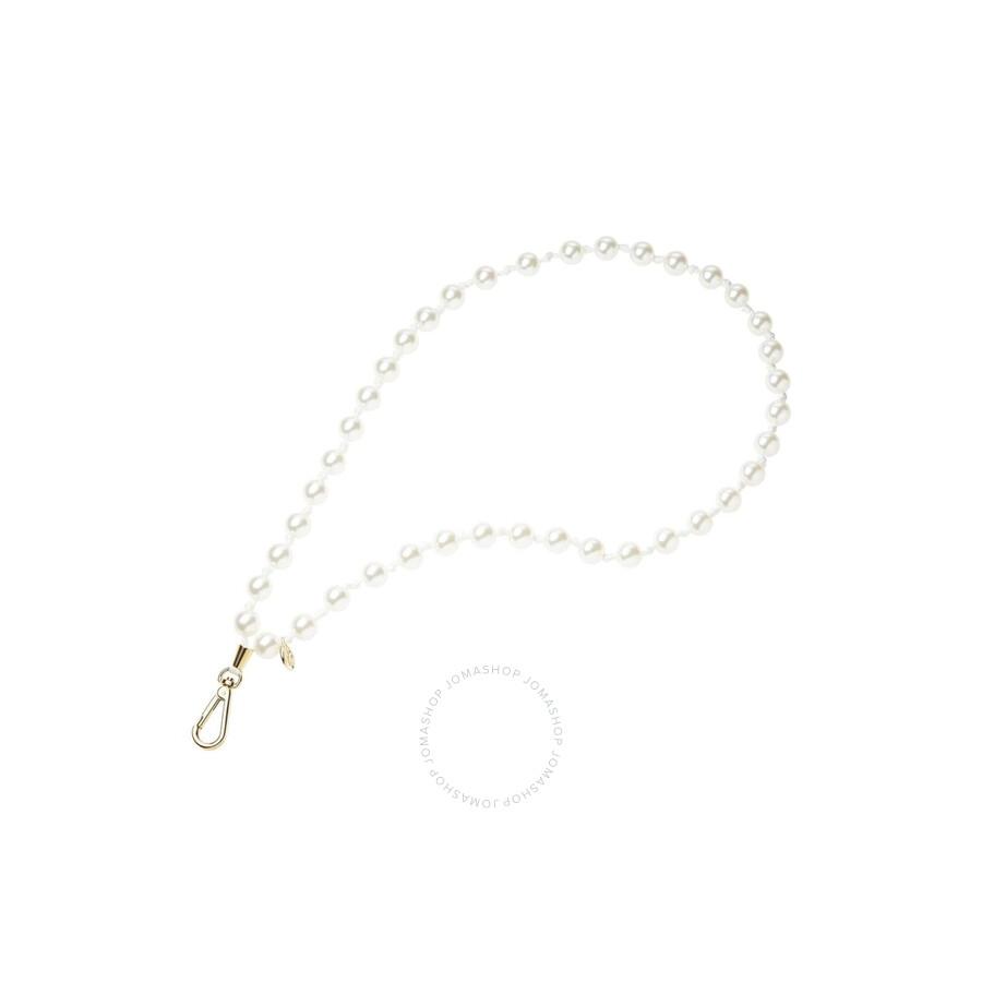 MAISON MICHEL Martine White Pearls Shoulder Strap