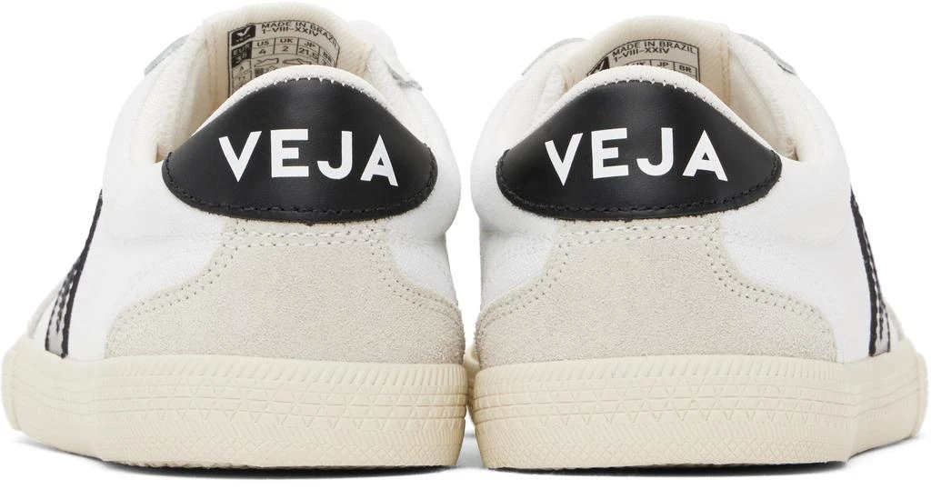Veja White & Black Volley Canvas Sneakers 2