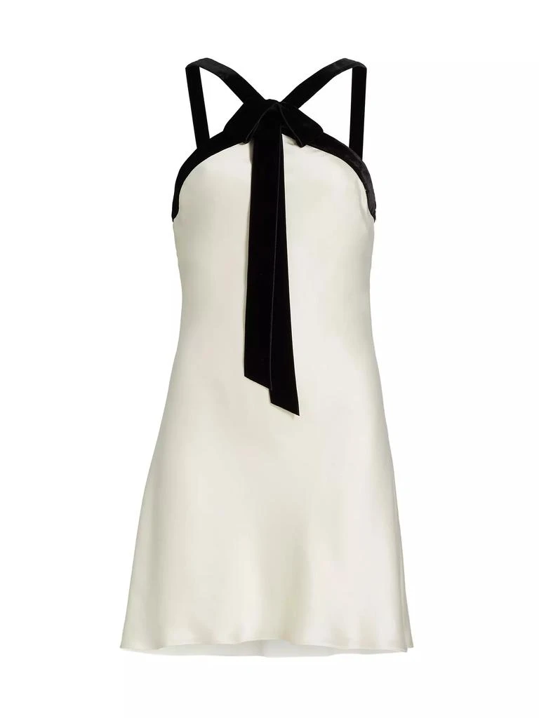 Tanya Taylor Elfreda Satin & Velvet Minidress 1