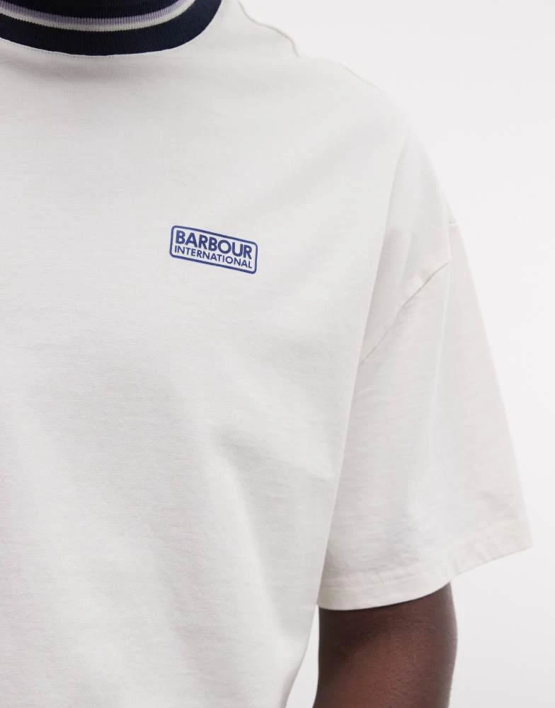 Barbour Barbour International Taley oversized tipped logo t-shirt in white 3