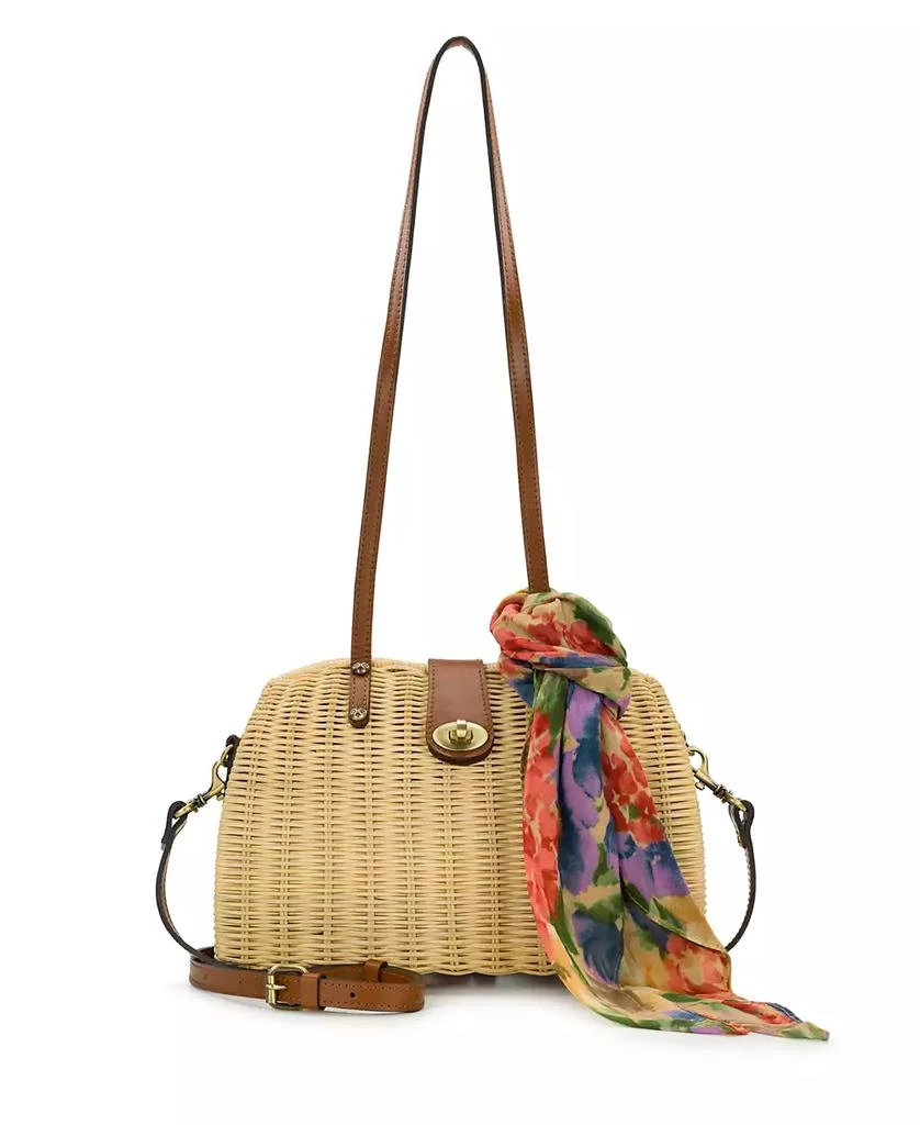 Patricia Nash Isere Small Wicker Scarf Satchel Bag